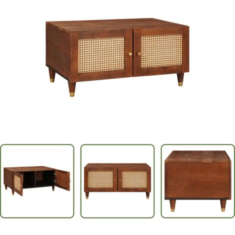 vidaXL Legno di mango -  Tavolino da salotto 80 x 50 x 40 cm Legno di mango massello