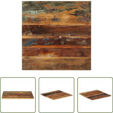 vidaXL Legno di recupero -  Piano Tavolo Quadrato 60x60 cm 15-16 mm in Legno di Recupero