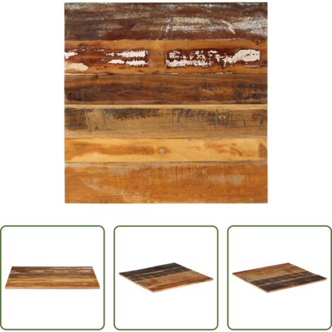 vidaXL Legno di recupero -  Piano Tavolo Quadrato 70x70 cm 15-16 mm in Legno di Recupero