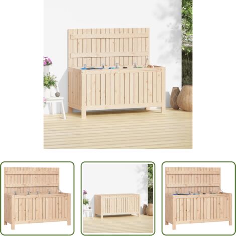 vidaXL Legno massello -  Contenitore da Giardino 115x49x60 cm in Legno Massello di Pino