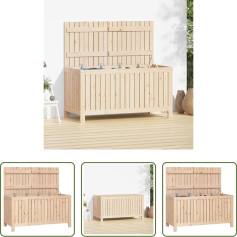 vidaXL Legno massello -  Contenitore da Giardino 121x55x64 cm in Legno Massello di Pino