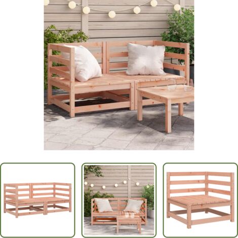 vidaXL Legno massello -  Divani Angolari Giardino 2pz 70x70x67cm Legno Massello Douglas