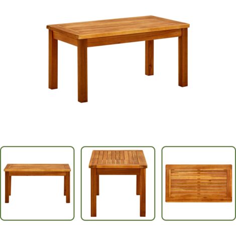 vidaXL Legno massello -  Tavolino da Giardino 70x40x36 cm in Legno Massello di Acacia
