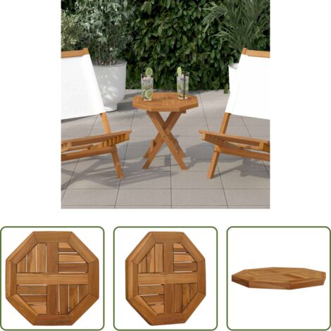 vidaXL Legno massello teak -  Piano per Tavolo 40x40x2,5 cm Ottagonale Legno Massello Teak