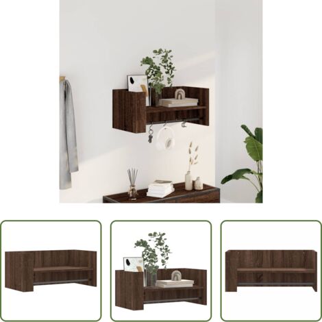 vidaXL Legno multistrato -  Mensola a Muro Rovere Marrone 70,5x35x30,5 cm Legno Multistrato