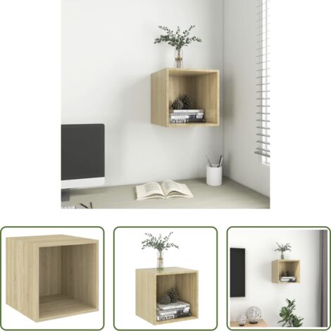 vidaXL Legno multistrato -  Mobile a Muro Rovere Sonoma 37x37x37 cm in Legno Multistrato