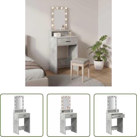vidaXL Legno multistrato -  Tavolo da Trucco Grigio 50 x 41 x 140 cm Legno multistrato