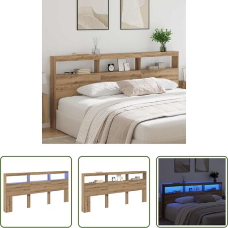 vidaXL Legno multistrato -  Testiera Rovere artigianale 220 x 17 x 102 cm Legno multistrato