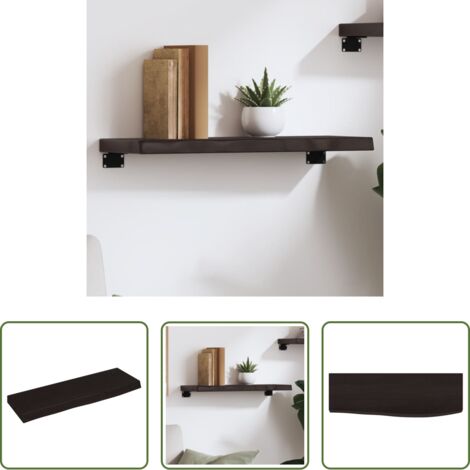 vidaXL Legno Rovere -  Ripiano Muro Marrone Scuro 60x20x4 cm Massello Rovere Trattato