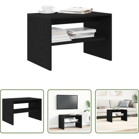 vidaXL Legno tecnico -  Mobile Porta TV Rovere Nero 60x40x40 cm in Legno Multistrato