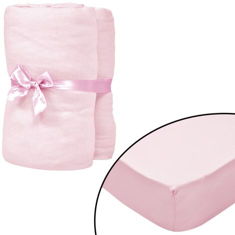 Vidaxl Lençol ajustable para vigas CR 4 pcs 60x120 cm de algodón rosa