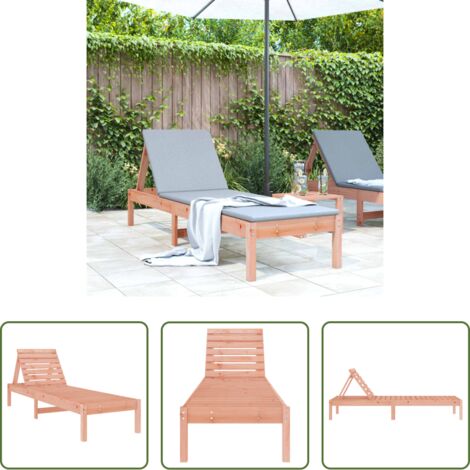 vidaXL Lettino da piscina -  Lettino Prendisole 199,5x60x74 cm in Legno Massello di Douglas