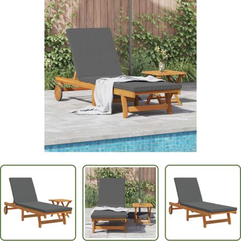 vidaXL Lettino da terrazza -  Lettino da sole 2 pcs Marrone Legno di Acacia Massello