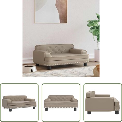 vidaXL Lettino per animali domestici -  Lettino per Cani Cappuccino 70x45x30 cm in Similpelle