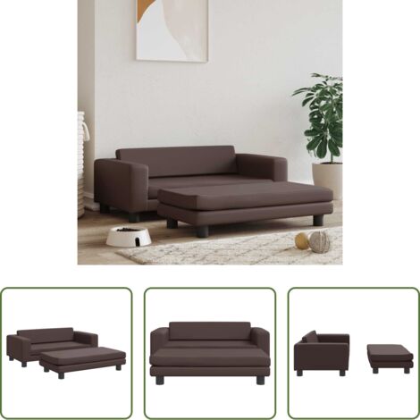 vidaXL Lettino per animali domestici -  Lettino per Cani con Estensione Marrone 100x50x30 cm Similpelle