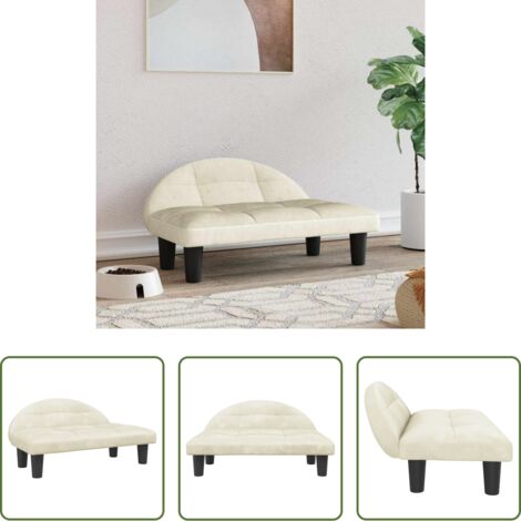 vidaXL Lettino per animali domestici -  Lettino per Cani Crema 70x52x30 cm in Velluto