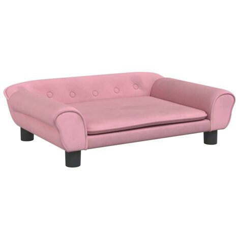 vidaXL Lettino per Cani Rosa 70x48x22 cm in Velluto