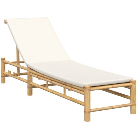 vidaXL Lettino Prendisole con Cuscini 55x199x30 cm in Bambù