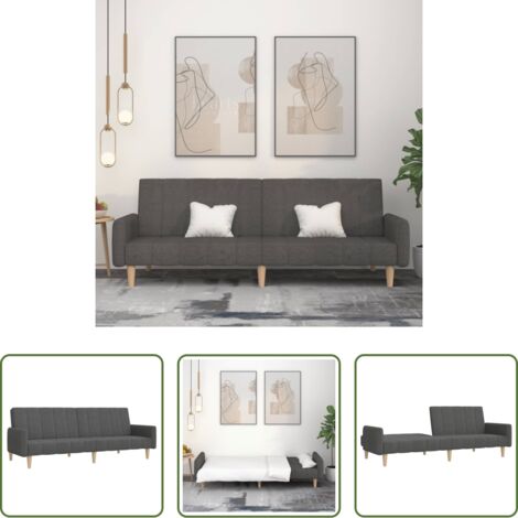 vidaXL Letto a 2 posti -  Divano Letto a 2 Posti Grigio Scuro in Tessuto