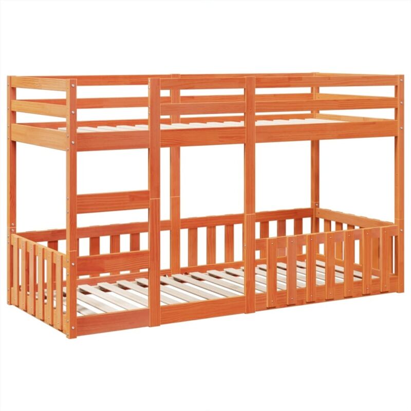 Vidaxl Letto A Castello Marrone Cera 90x200 Cm In Legno Di Pino