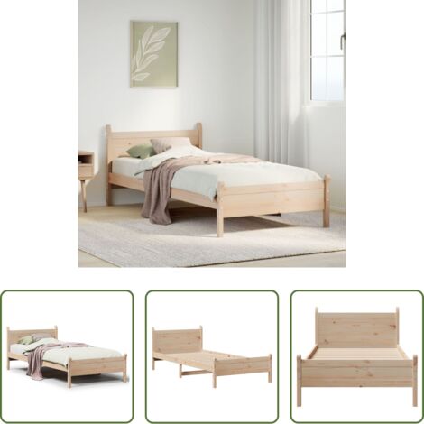 vidaXL Letto a doghe -  Letto senza Materasso 90x200 cm in Legno Massello di Pino