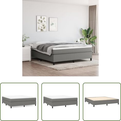 vidaXL Letto a molle 160x200 cm -  Struttura Letto a Rete a Molle Grigio Scuro 160x200 cm Tessuto