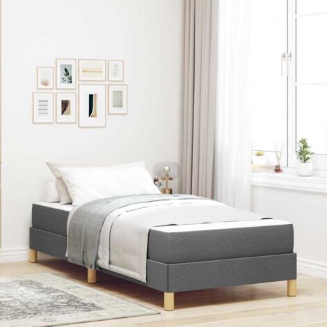 vidaXL Letto a molle Grigio scuro e Marrone 90 x 200 cm