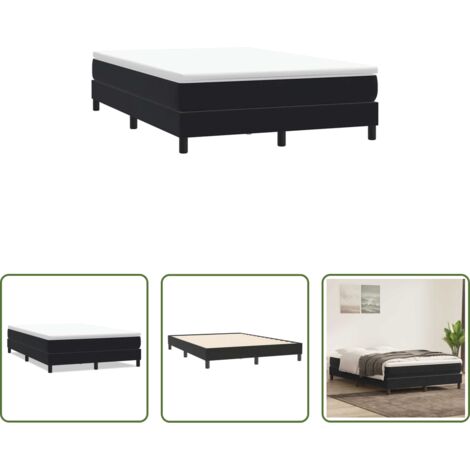 vidaXL Letto a molle in velluto -  Giroletto a Molle senza Materasso Nero 160x210 cm in Velluto