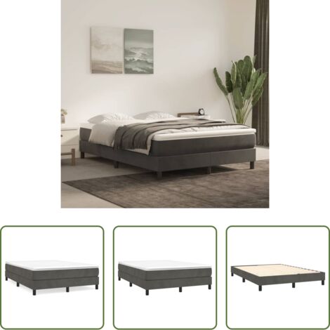 vidaXL Letto a molle -  Struttura Letto a Rete a Molle Grigio Scuro 140x200 cm Velluto