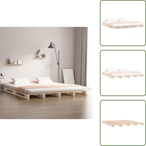 - vidaXL Letto a Pallet 200x200 cm in Legno Massello di Pino -