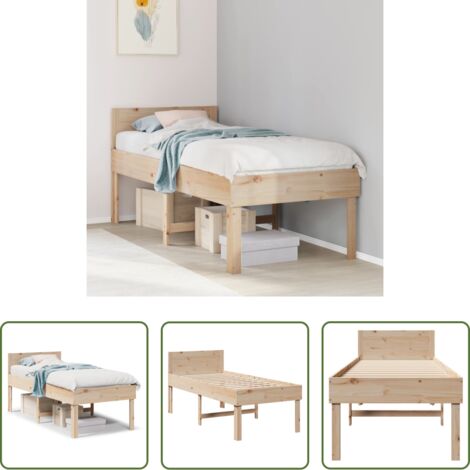 vidaXL Letto a pannelli -  Letto senza Materasso 90x190 cm in Legno Massello di Pino