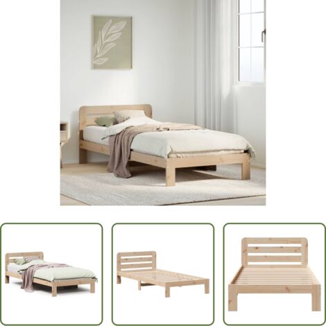 vidaXL Letto a pannelli -  Letto senza Materasso 90x200 cm in Legno Massello di Pino