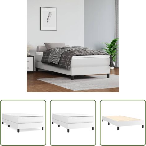 vidaXL Letto a rete -  Struttura Letto a Rete a Molle Bianco 100x200 cm in Similpelle