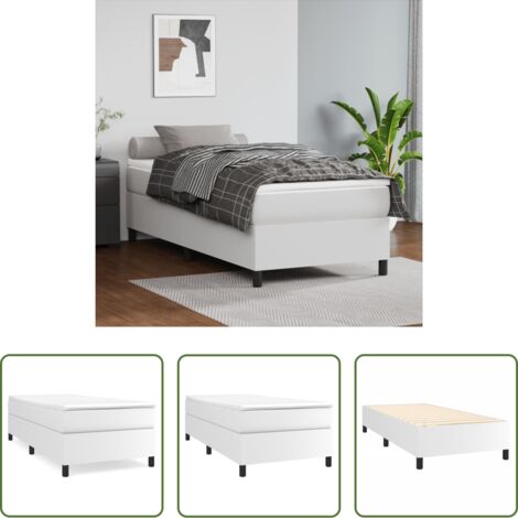 vidaXL Letto a rete -  Struttura Letto a Rete a Molle Bianco 90x190 cm in Similpelle