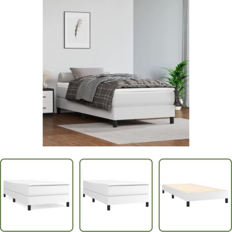 vidaXL Letto a rete -  Struttura Letto a Rete a Molle Bianco 90x190 cm in Similpelle