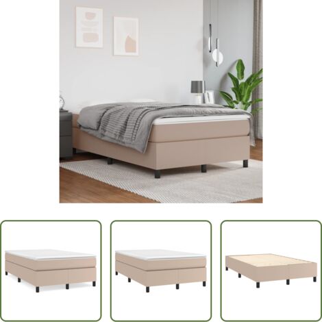 vidaXL Letto a rete -  Struttura Letto a Rete a Molle Cappuccino 120x200 cm in Similpelle