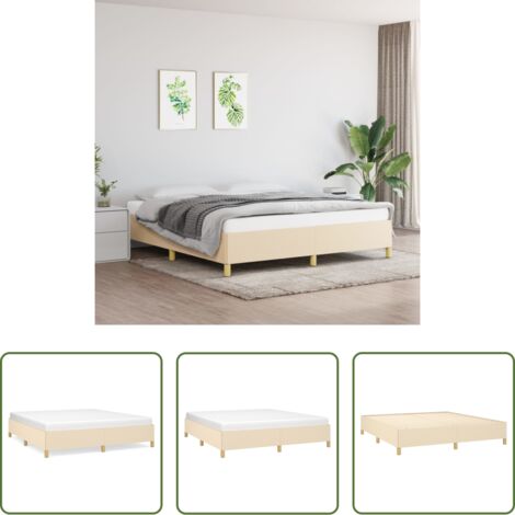 vidaXL Letto a rete -  Struttura Letto a Rete a Molle Crema 180x200 cm in Tessuto