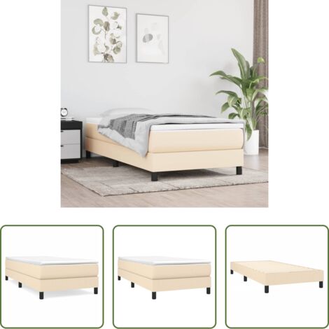 vidaXL Letto a rete -  Struttura Letto a Rete a Molle Crema 90x190 cm in Tessuto