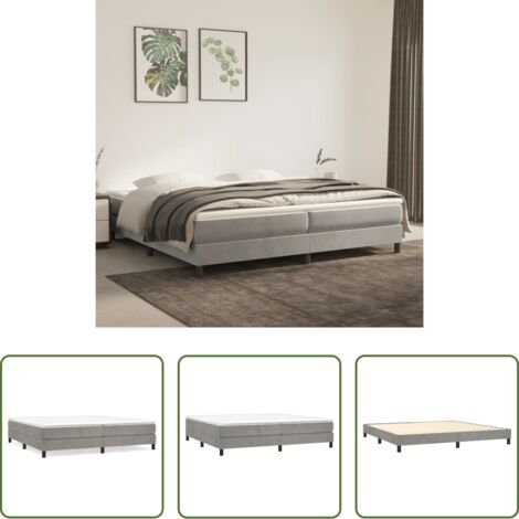 vidaXL Letto a rete -  Struttura Letto a Rete a Molle Grigio Chiaro 200x200 cm Velluto