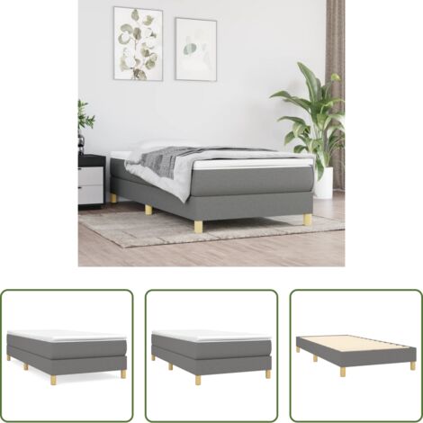 vidaXL Letto a rete -  Struttura Letto a Rete a Molle Grigio Scuro 90x190 cm Tessuto