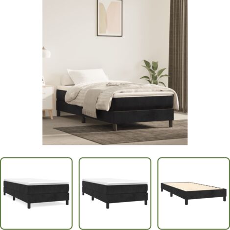 vidaXL Letto a rete -  Struttura Letto a Rete a Molle Nero 90x190 cm in Velluto