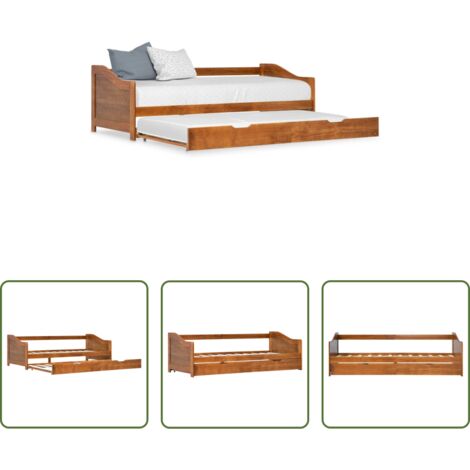 vidaXL Letto a scomparsa -  Dormeuse Estraibile senza Materasso Marrone Ambrato 90x200 cm