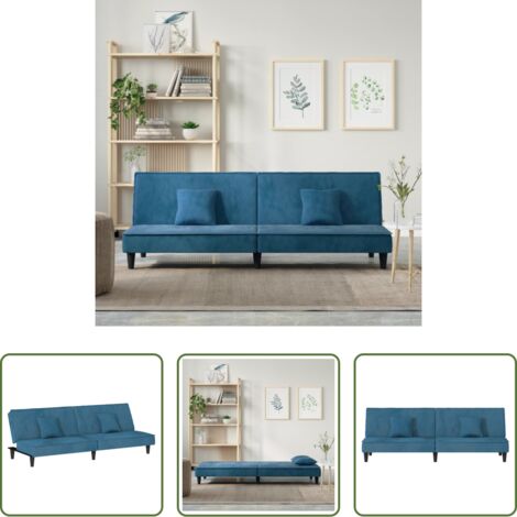 vidaXL Letto a sedia - Divano Letto Blu in Velluto