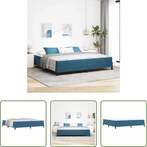 vidaXL Letto box spring -  Letto a molle con materasso Blu Scuro 200 x 200 cm Tessuto