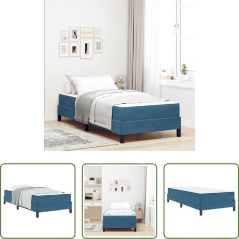 vidaXL Letto box spring -  Letto a molle con materasso Blu Scuro 80 x 200 cm Tessuto