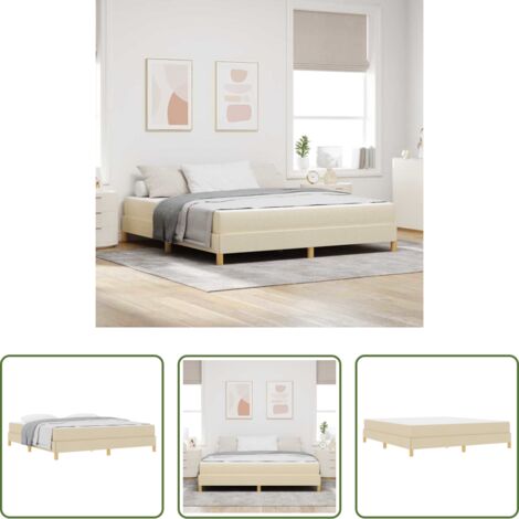 vidaXL Letto Box Spring -  Letto a molle con materasso Crema 180 x 200 cm Tessuto