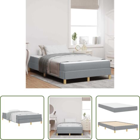 vidaXL Letto box spring -  Letto a molle con materasso Grigio chiaro 120 x 190 cm Tessuto