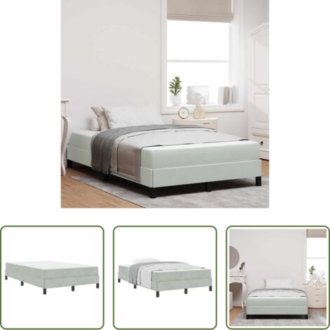 vidaXL Letto box spring -  Letto a molle con materasso Grigio chiaro 120 x 190 cm Tessuto