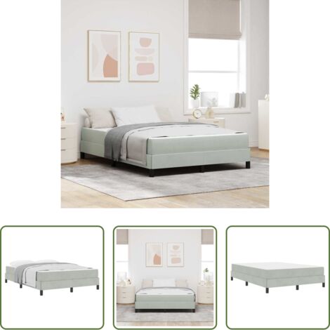 vidaXL Letto box spring -  Letto a molle con materasso Grigio chiaro 140 x 200 cm Tessuto
