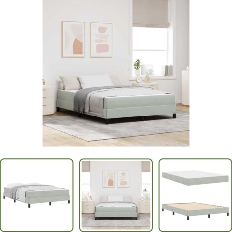 vidaXL Letto box spring -  Letto a molle con materasso Grigio chiaro 160 x 210 cm Tessuto